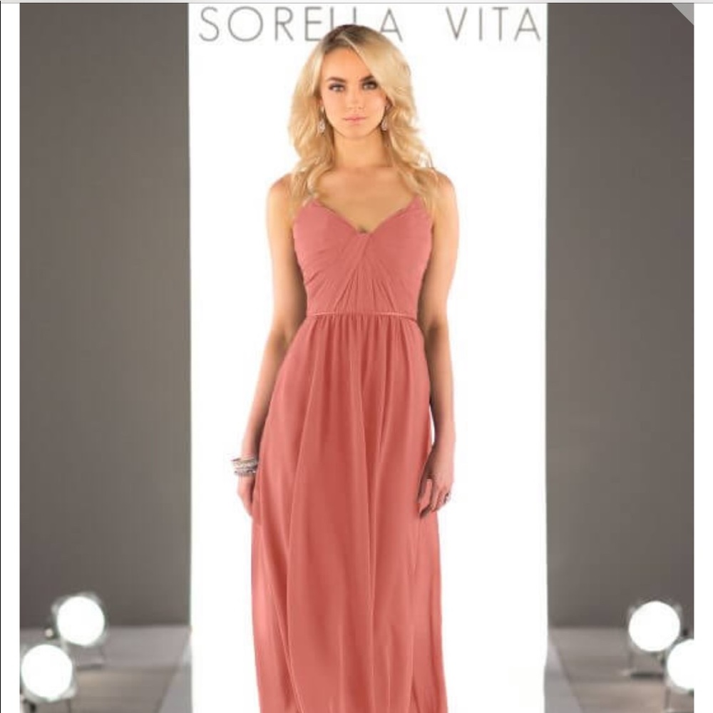 Sorella Vita Coral Chiffon Bridesmaid Dress